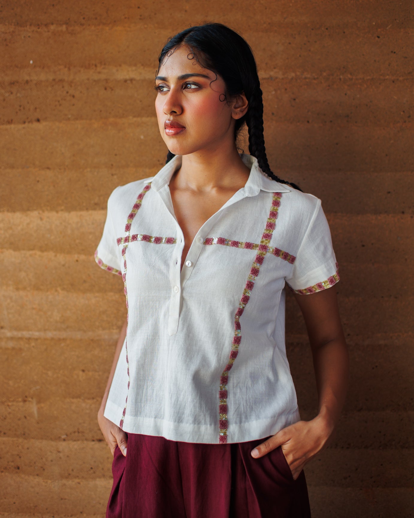 Maria | Flared Cotton Trousers