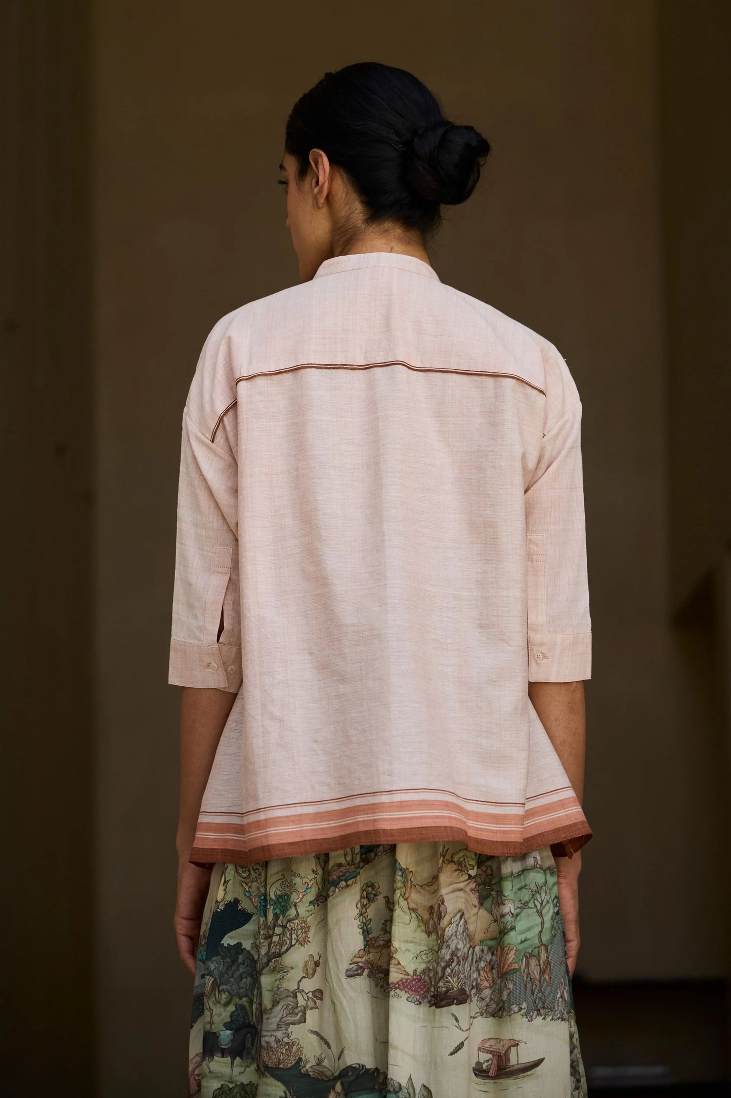 Pele | Handwoven Pink Striped Top