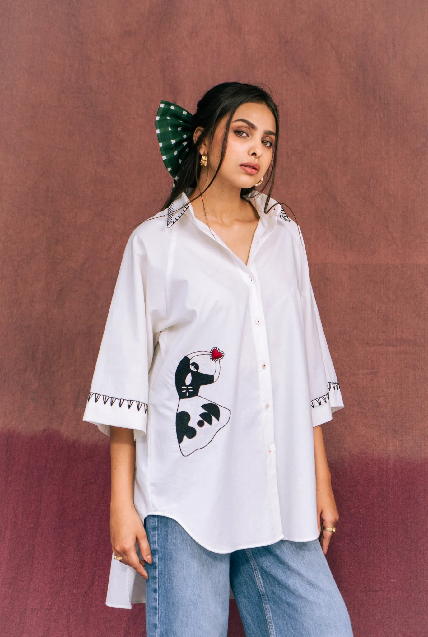 Kokeshi | White Embroidered Shirt