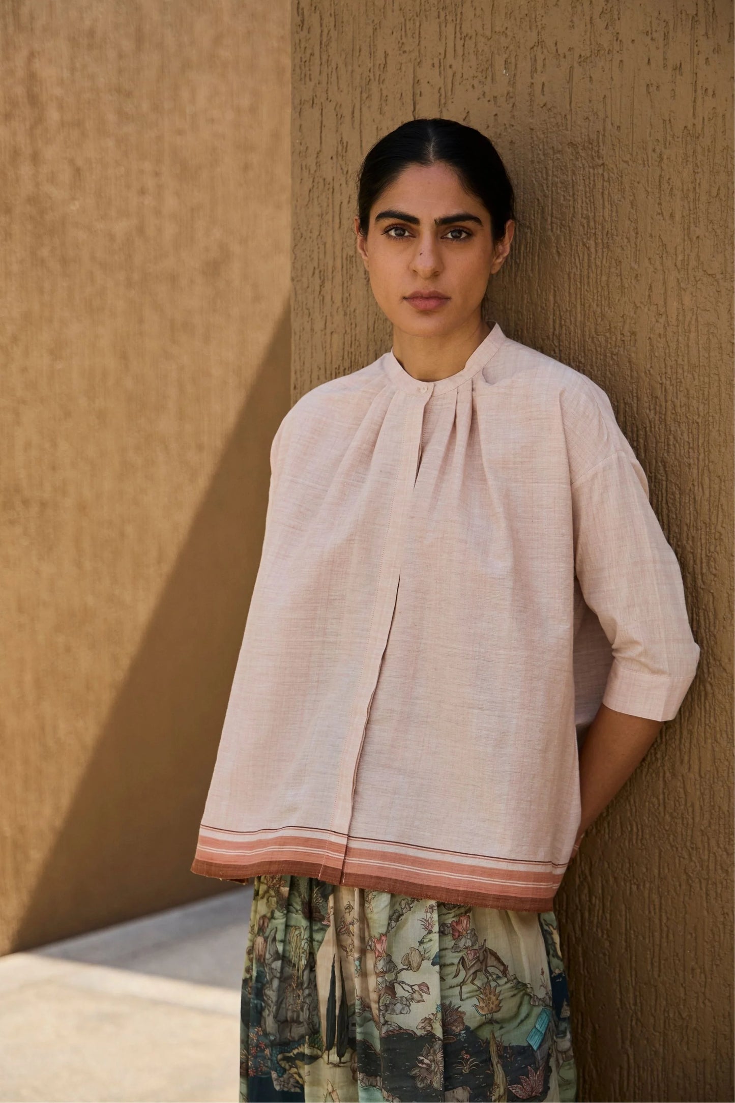 Pele | Handwoven Pink Striped Top