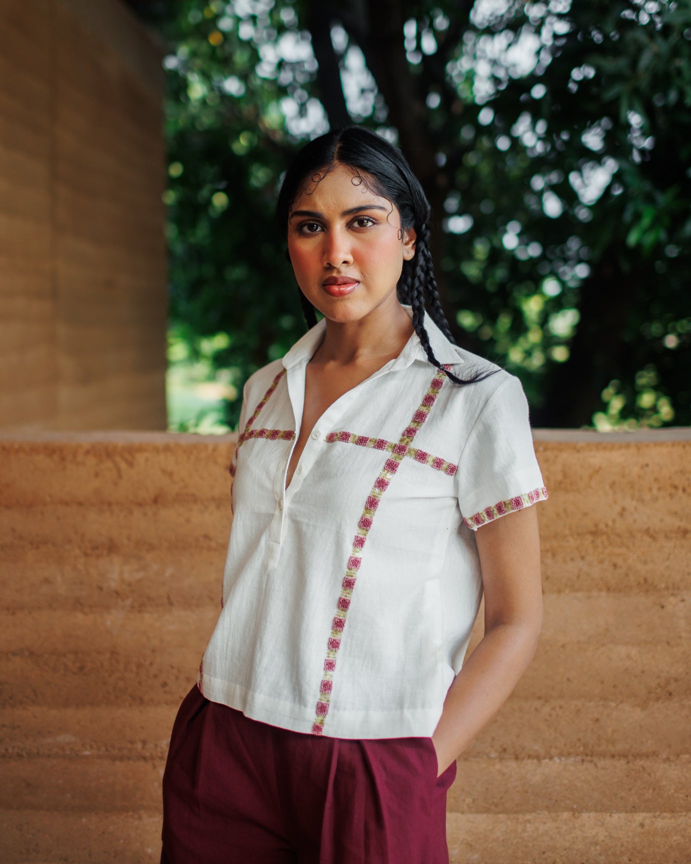 Maria | Flared Cotton Trousers