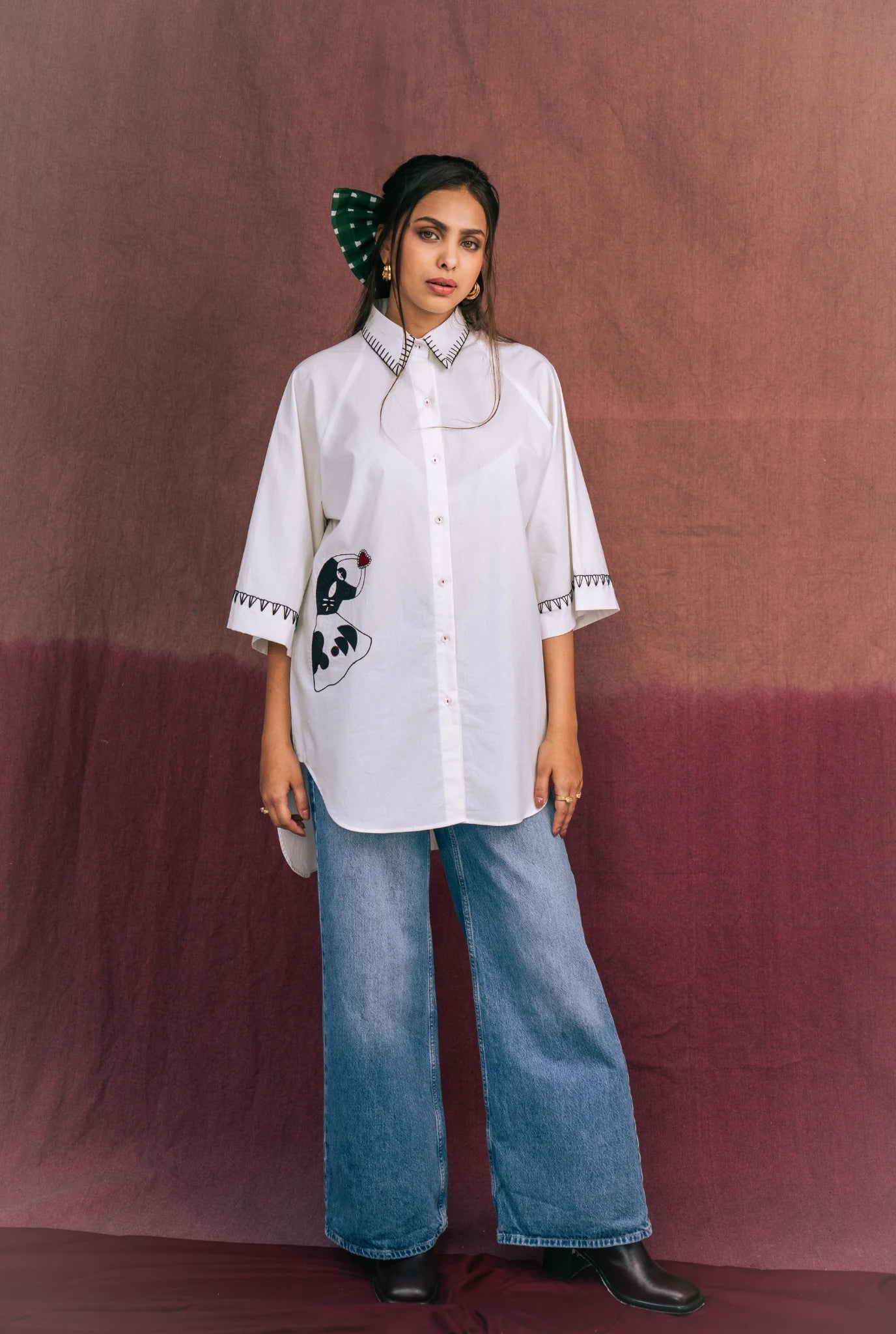 Kokeshi | White Embroidered Shirt