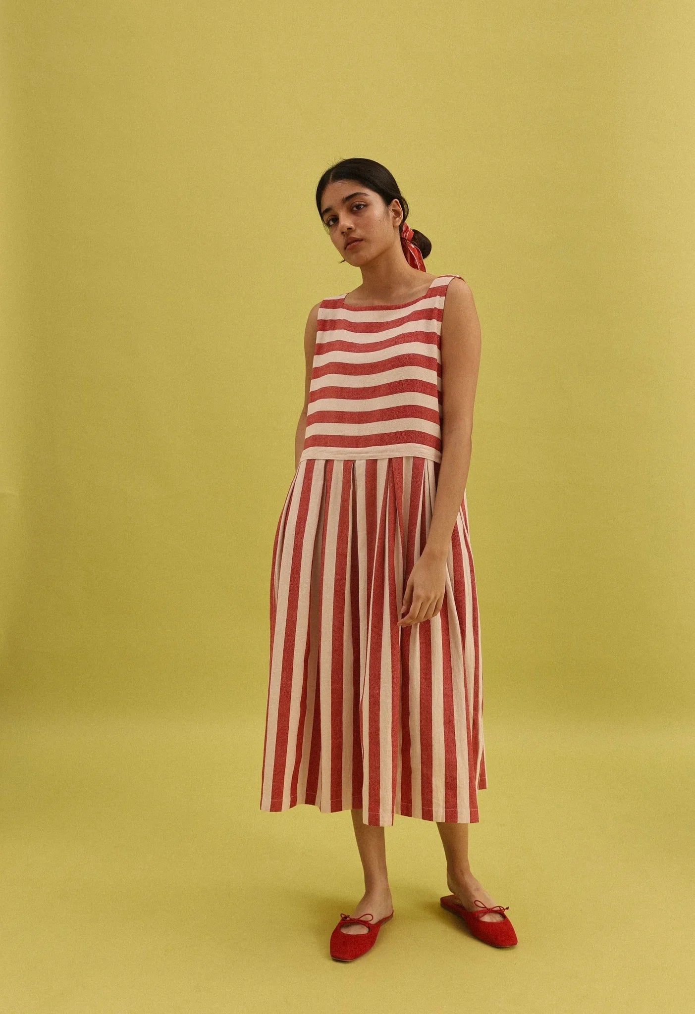 Clara | Red Jamdani Cotton Top