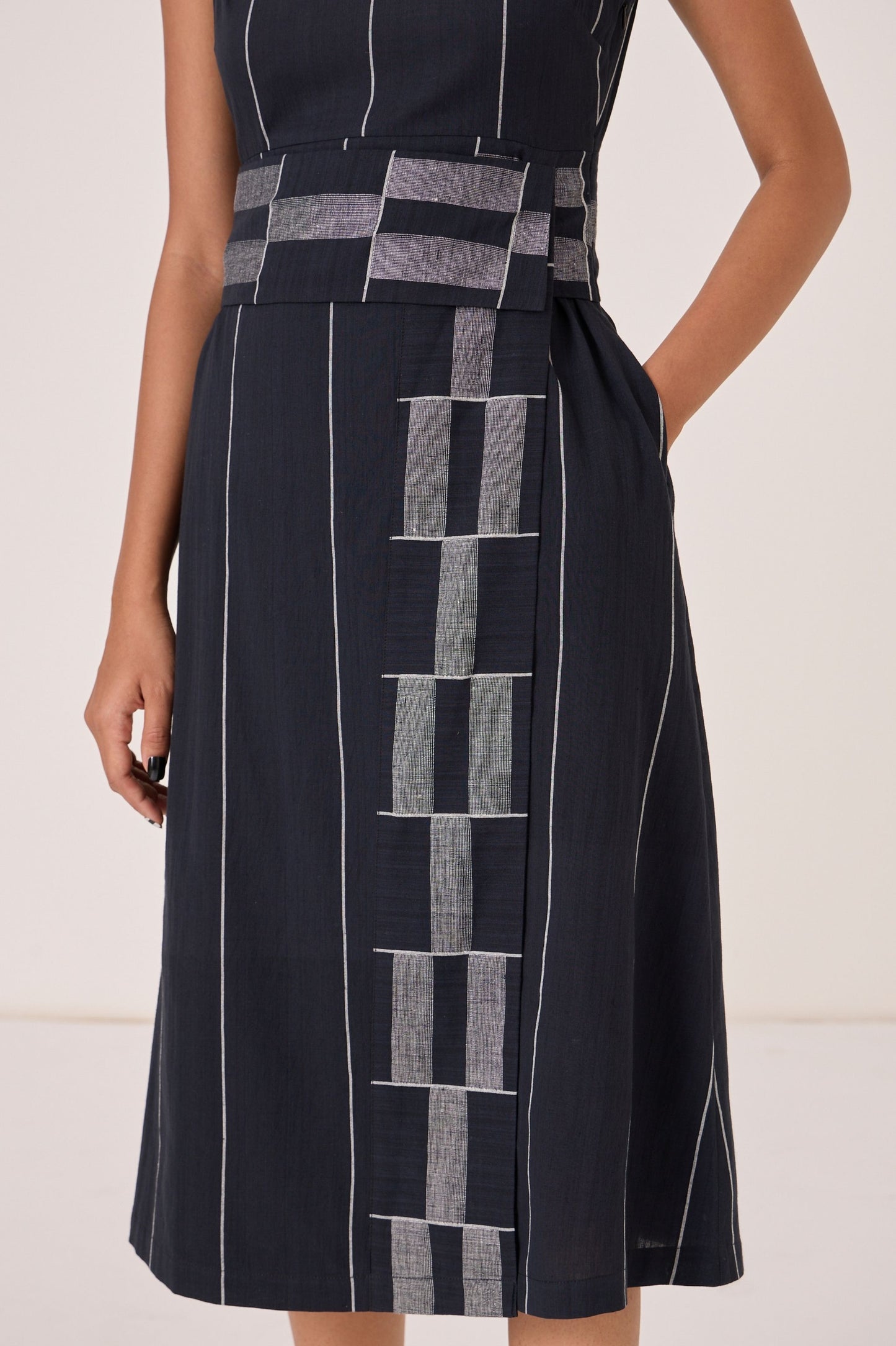 Viva | Handwoven Striped Midi Dress