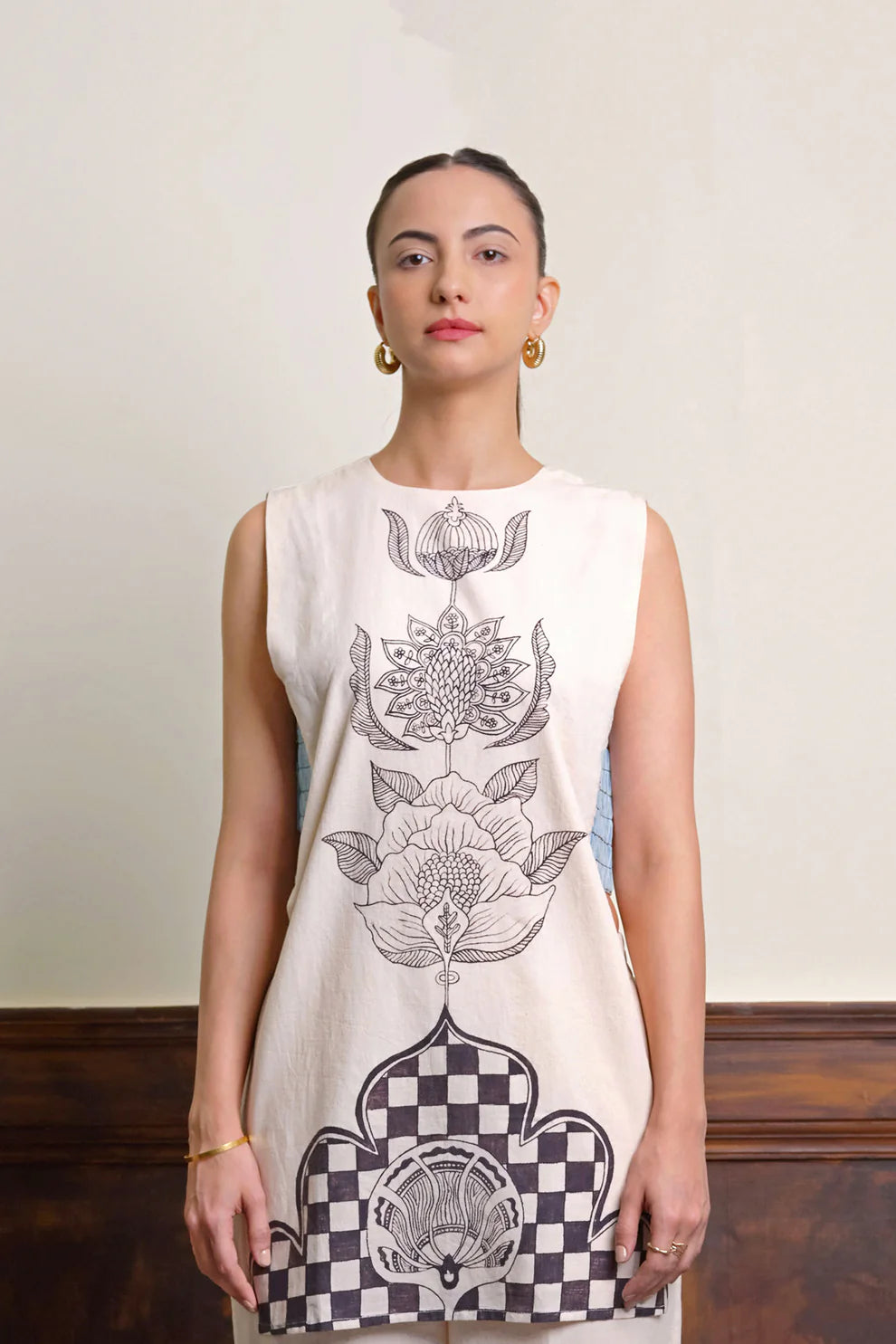 Scribbled in Threads | V-neck Top