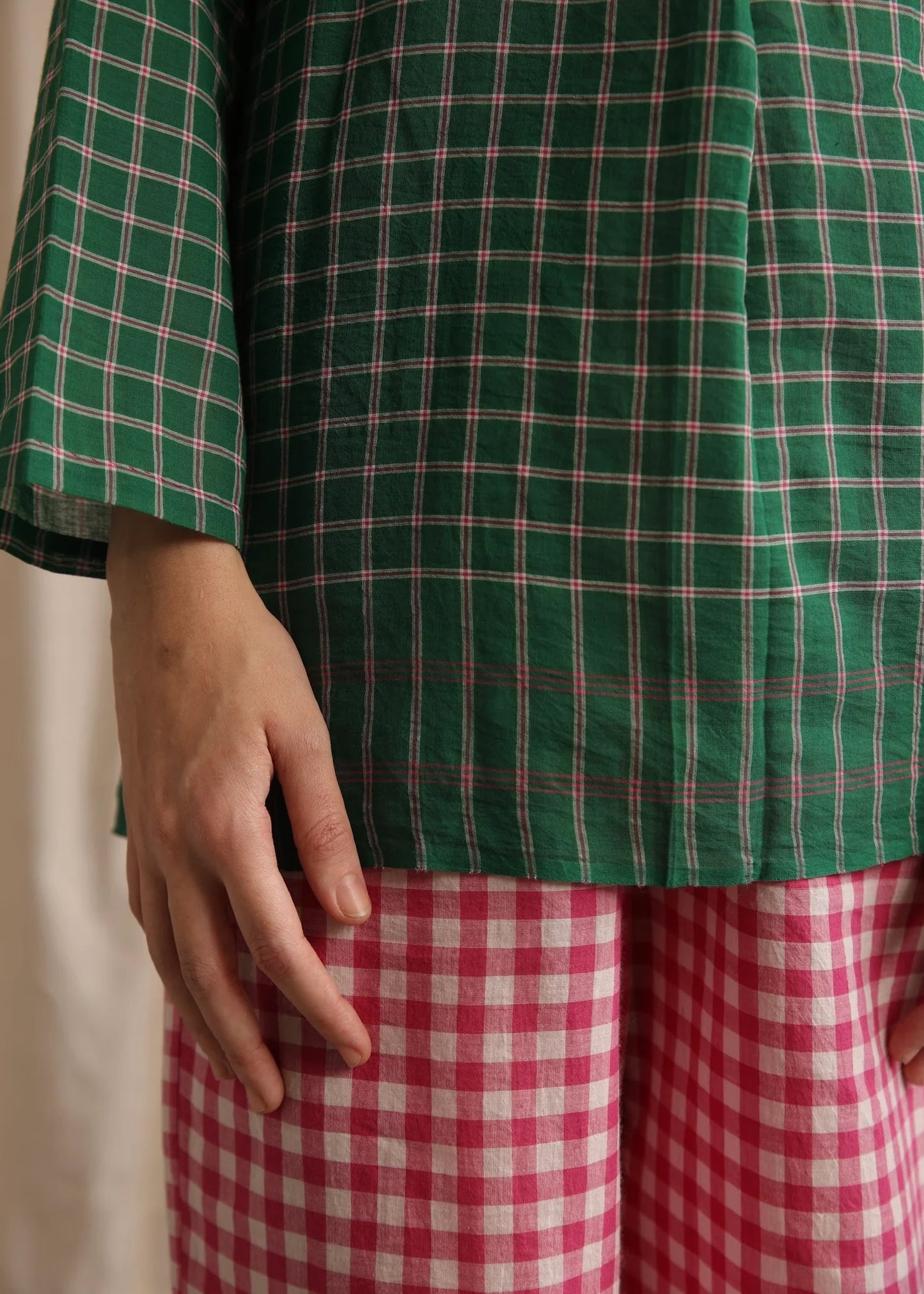 Maya | Green Checks Blouse
