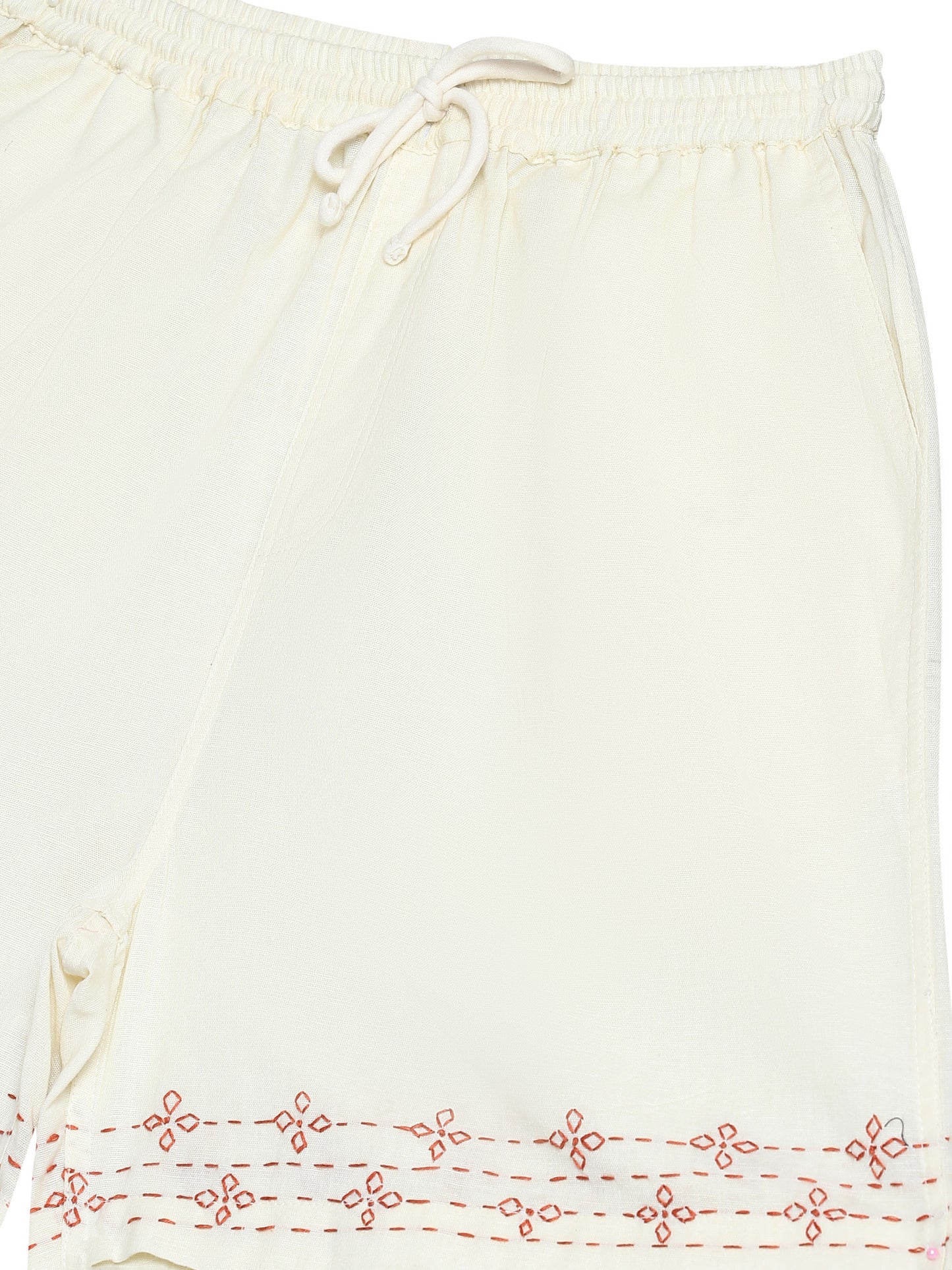 Kharekh | Hand Embroidered Linen Shorts