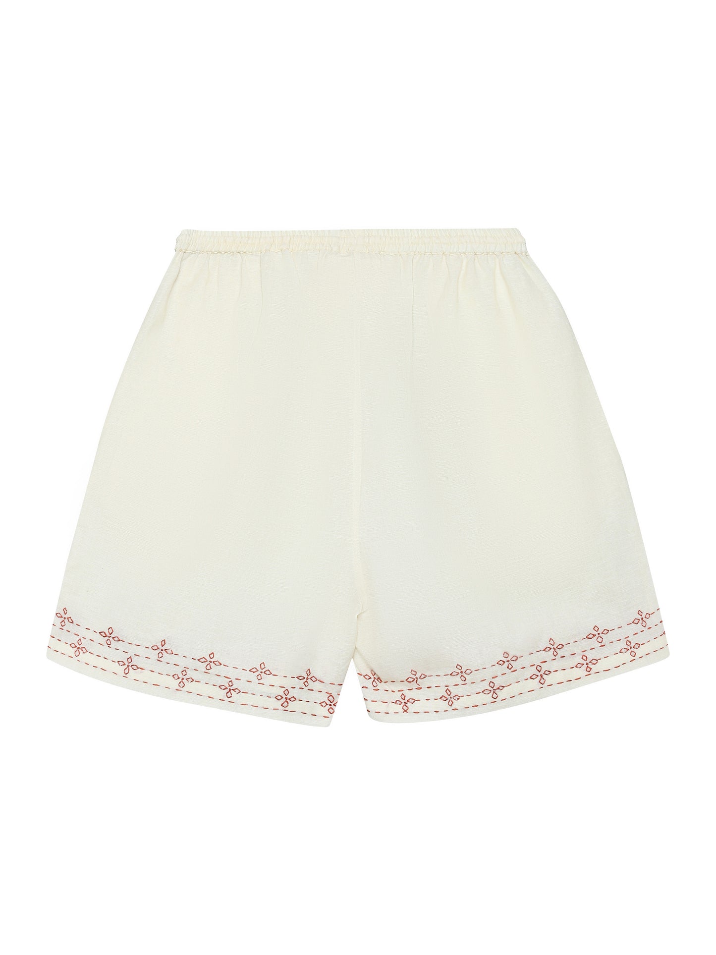 Kharekh | Hand Embroidered Linen Shorts