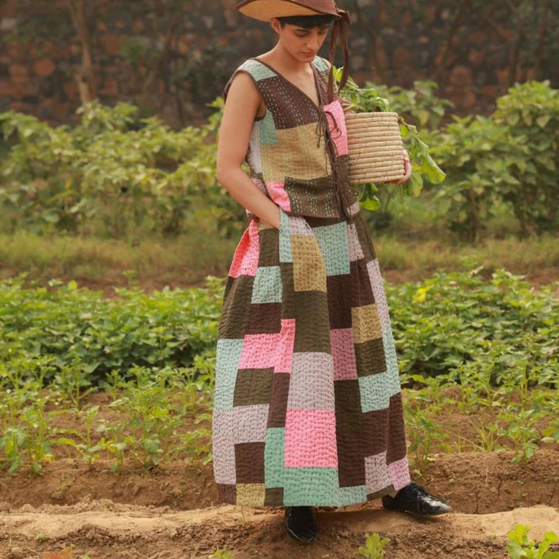 Irene | Kantha Patchwork Skirt
