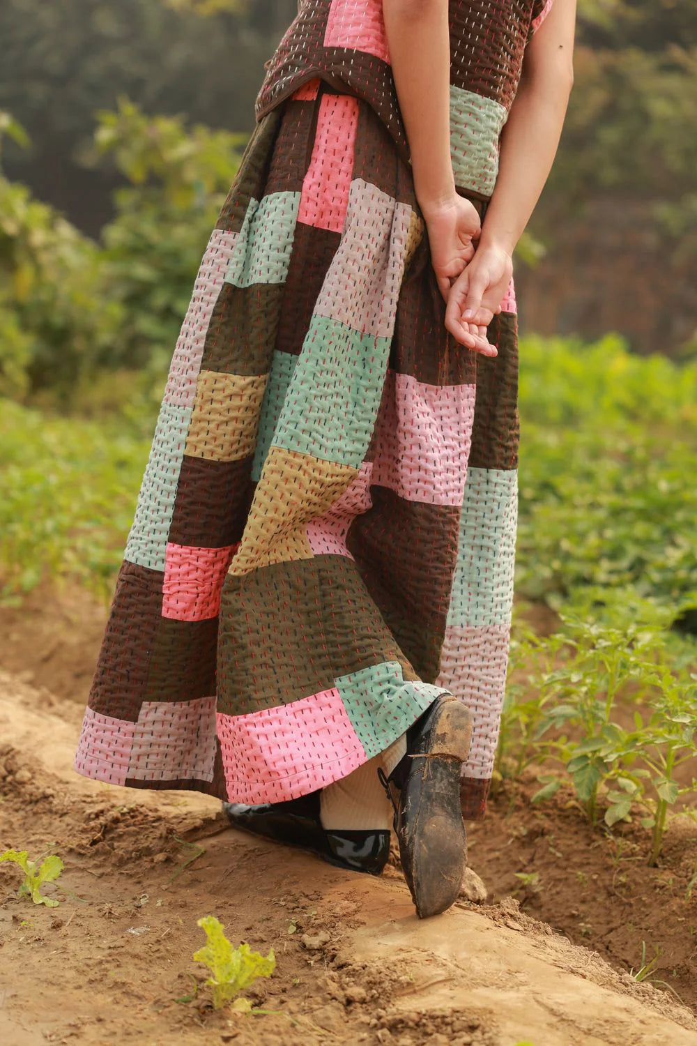 Irene | Kantha Patchwork Skirt