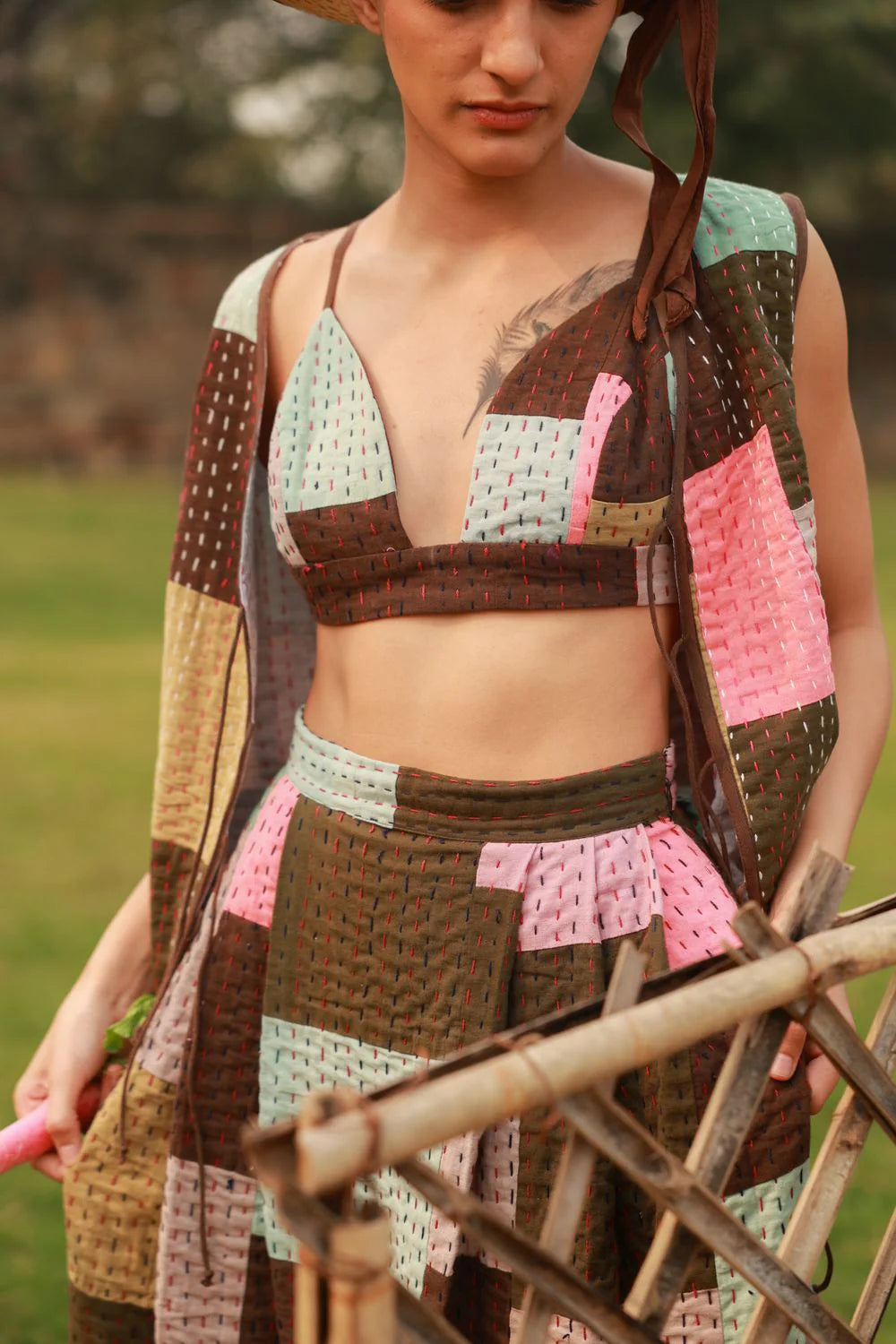Ava | Kantha Patchwork Bralette