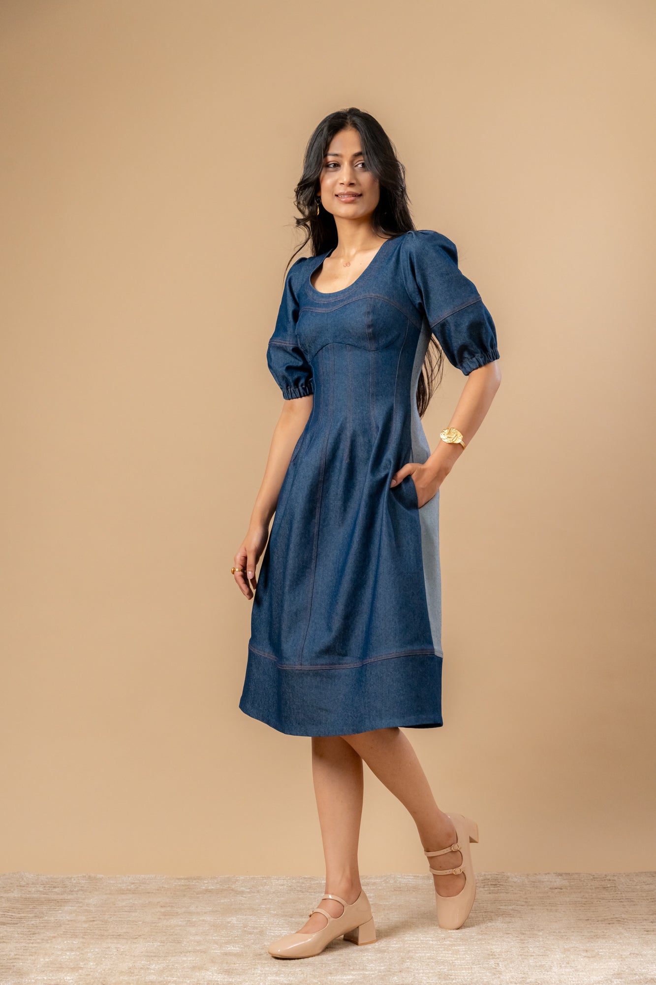 Isabelle | Upcycled Denim Dress