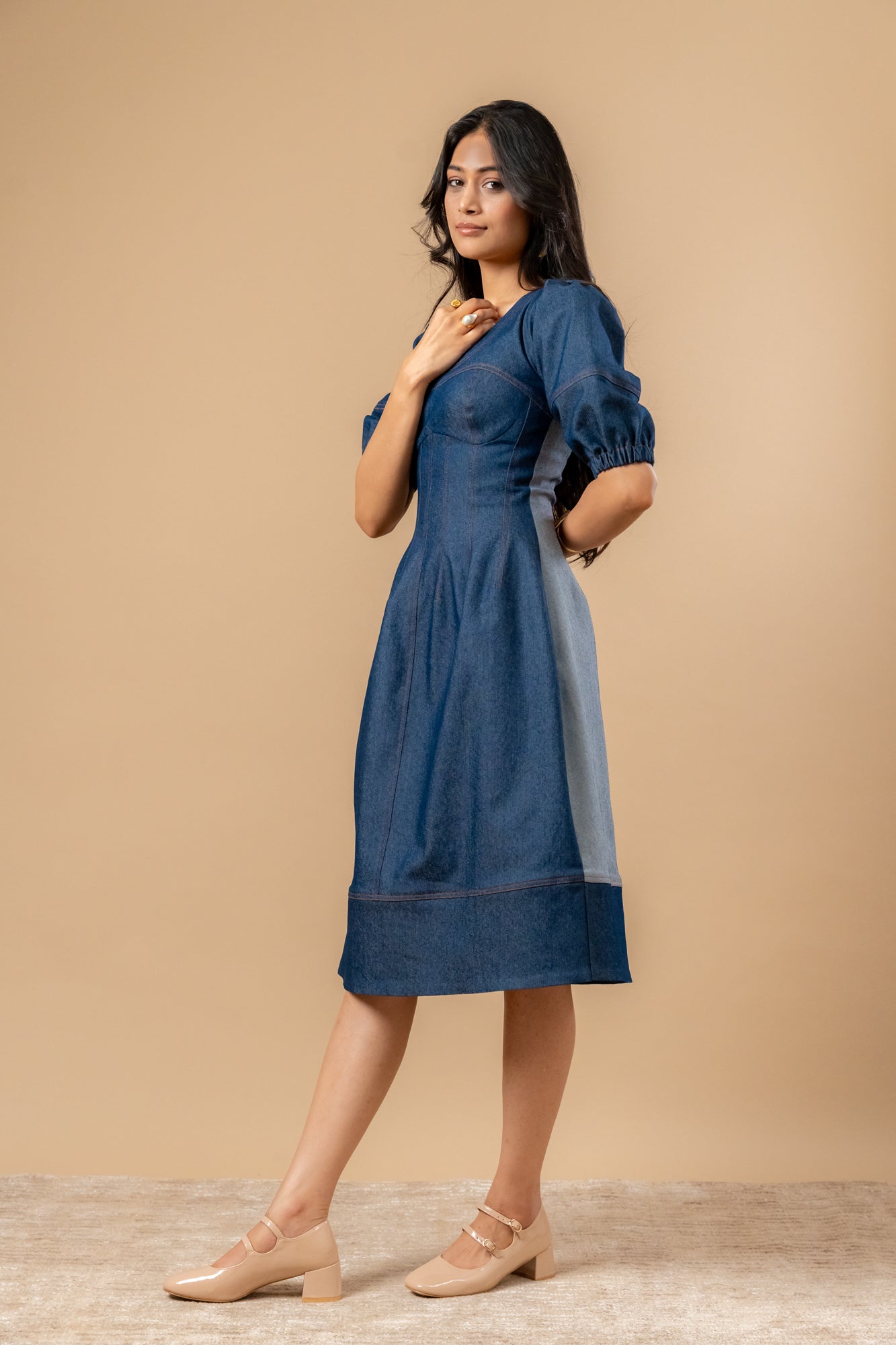 Isabelle | Upcycled Denim Dress