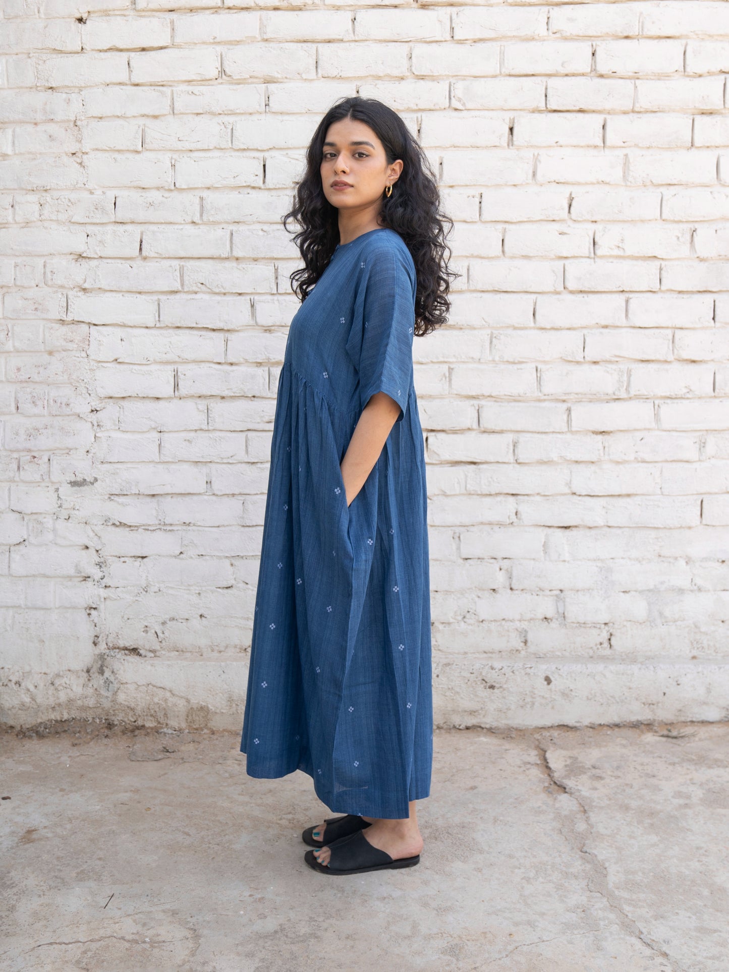 Fragments | Jamdani Drop-shoulder Dress