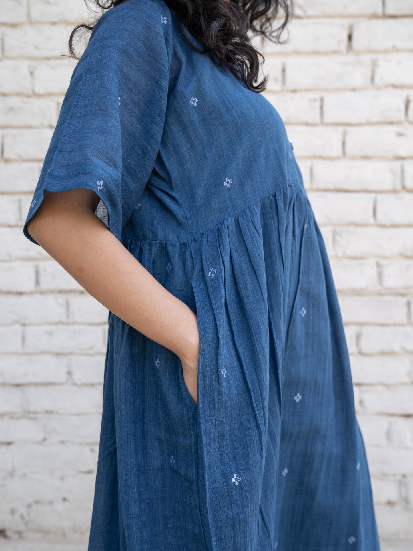 Fragments | Jamdani Drop-shoulder Dress