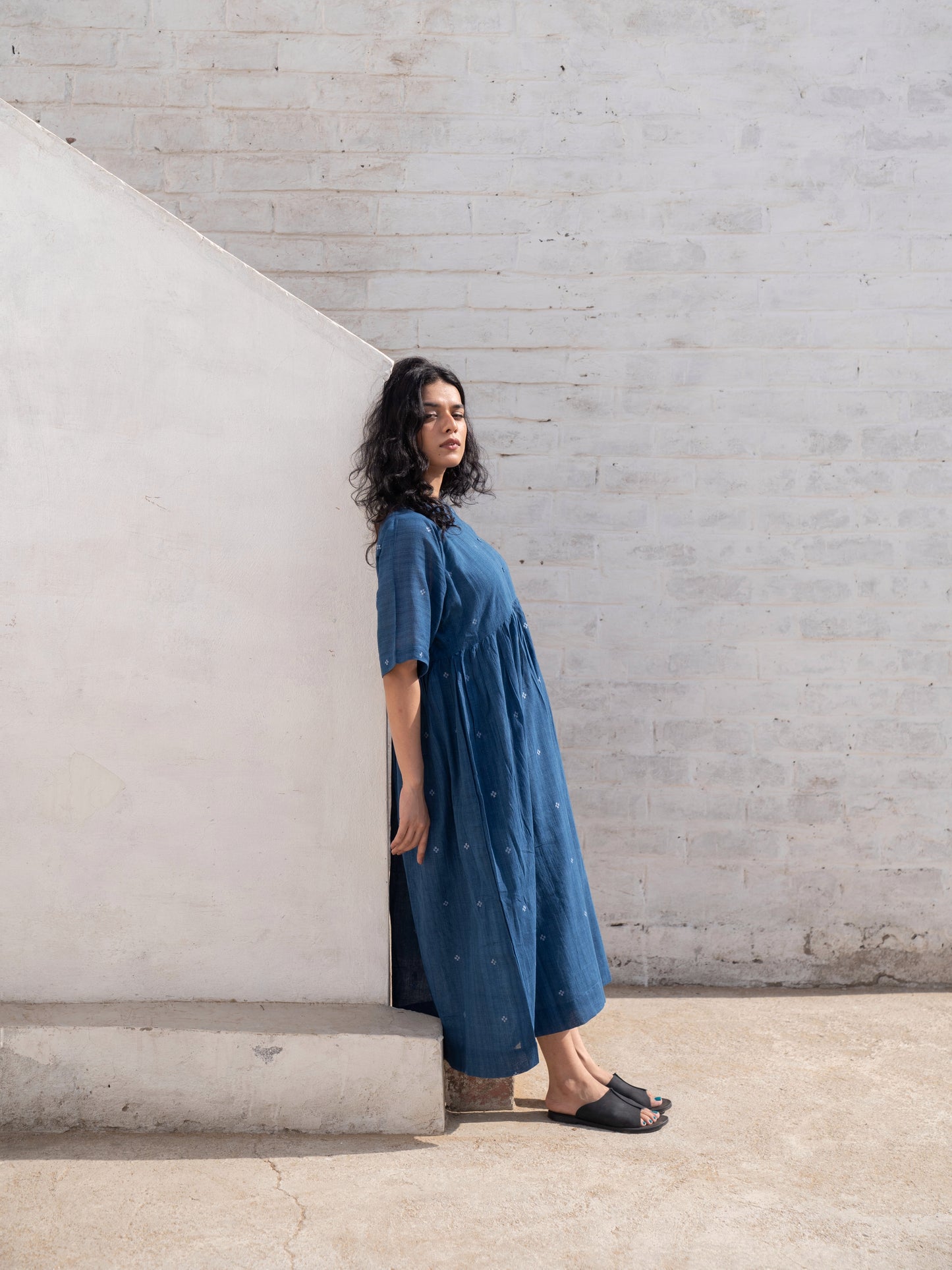 Fragments | Jamdani Drop-shoulder Dress