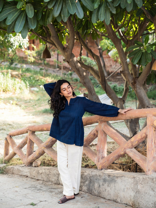 Midnight Indigo | Full-sleeves Top