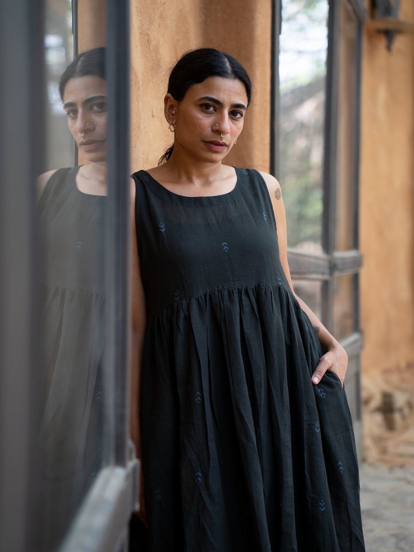 Flow | Charcoal Midi Dress