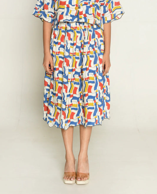 Escher | Block Printed Skirt