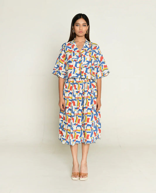Escher | Co-Ord Shirt With Skirt