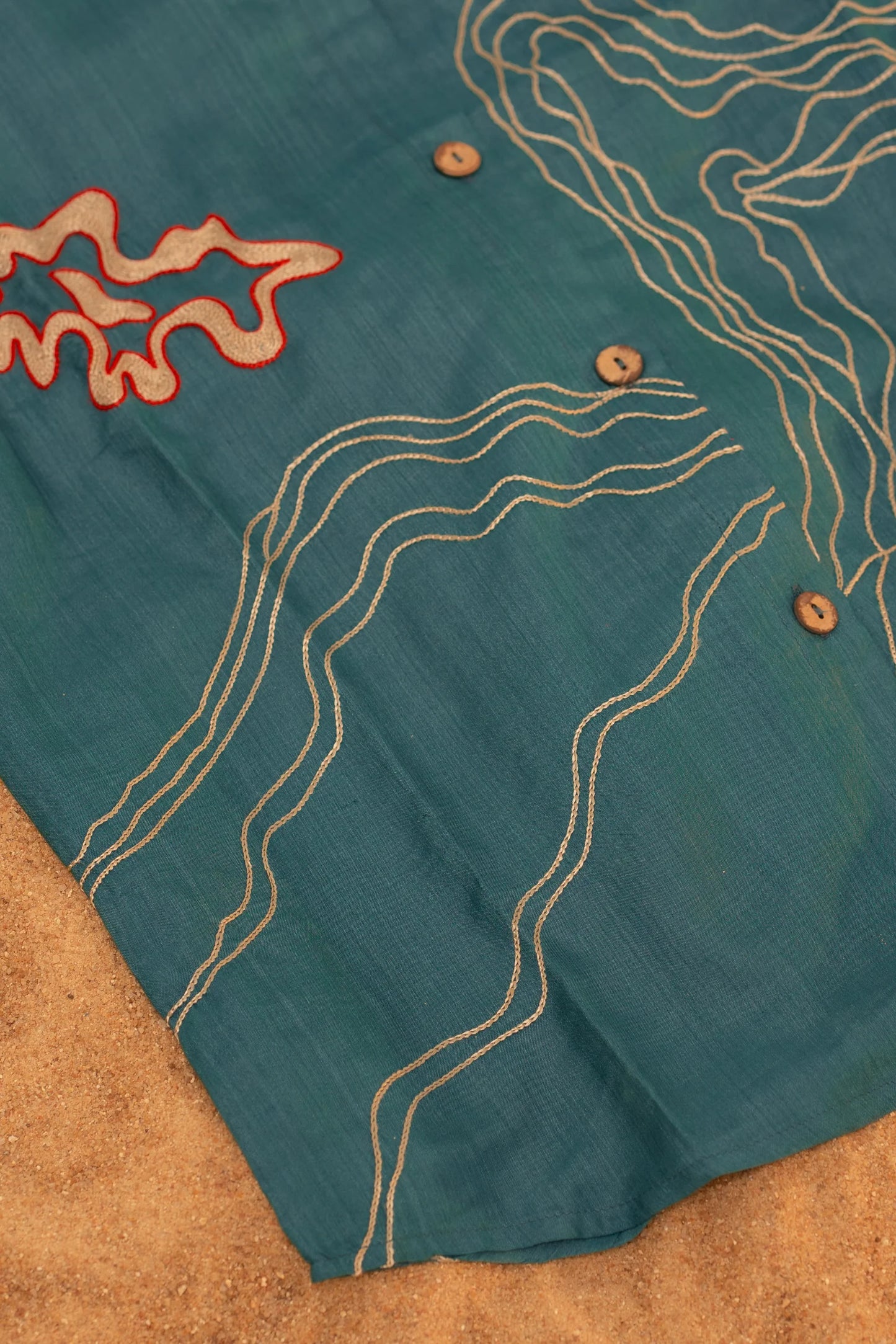 Samudram | Coral Silk Shirt