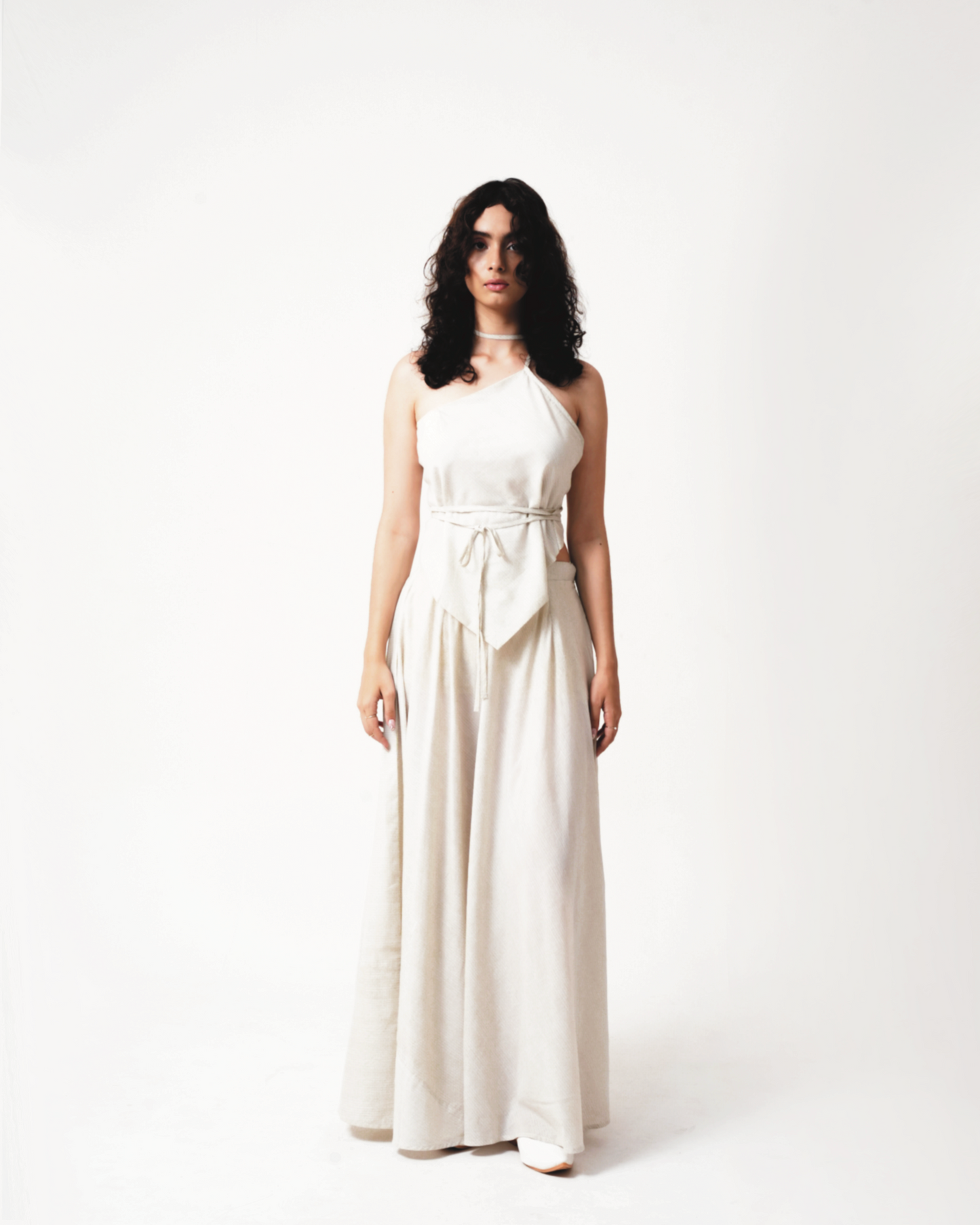 Ela | Asymmetrical Ivory Top