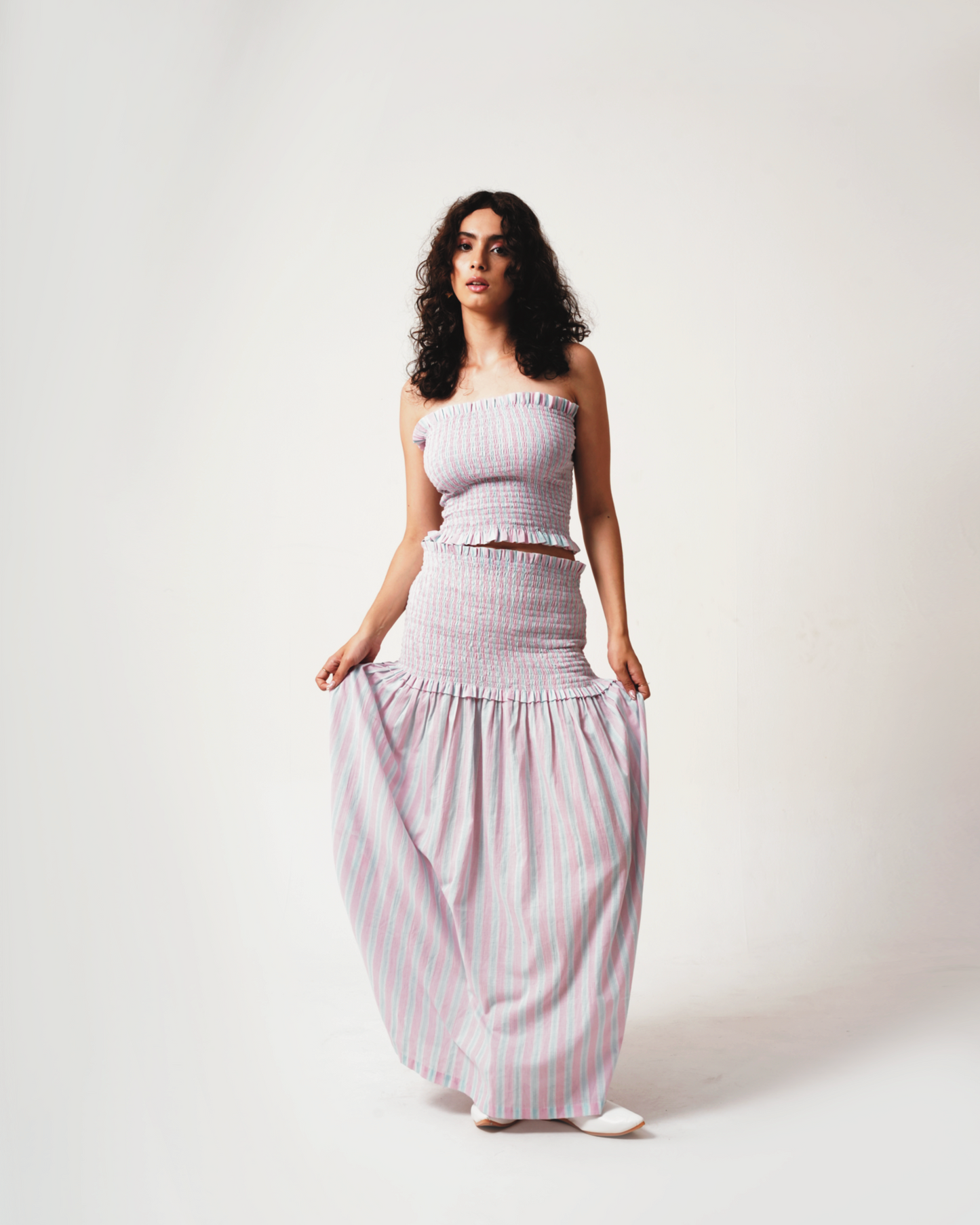 Leia | Pink Striped Skirt