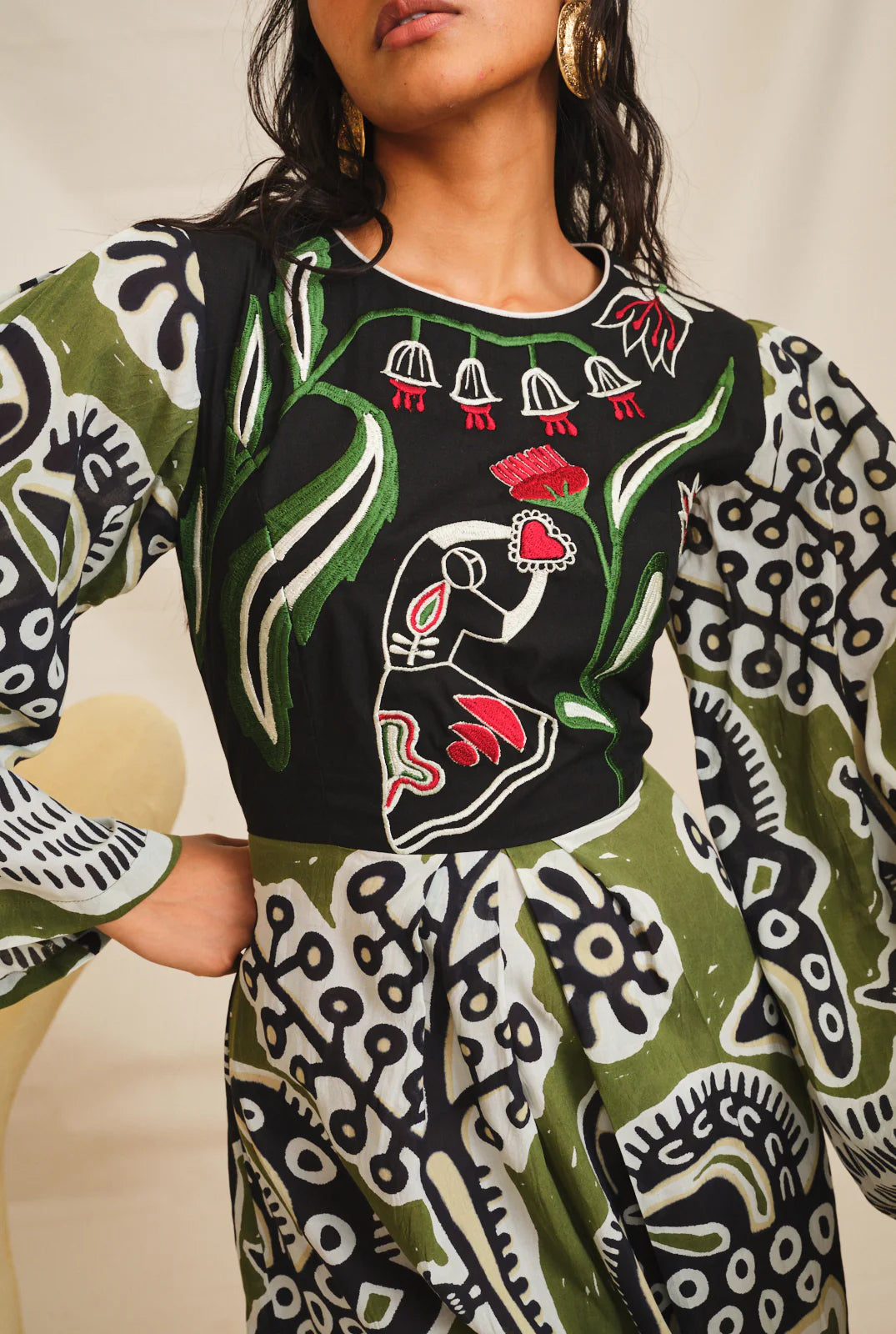 Sohrai | Green Printed Dress