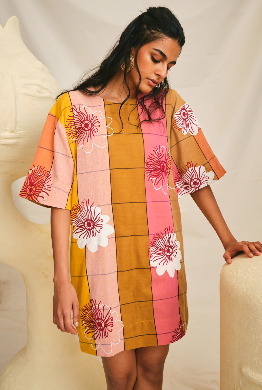 Aipan | Handwoven Appliqué Shift Dress