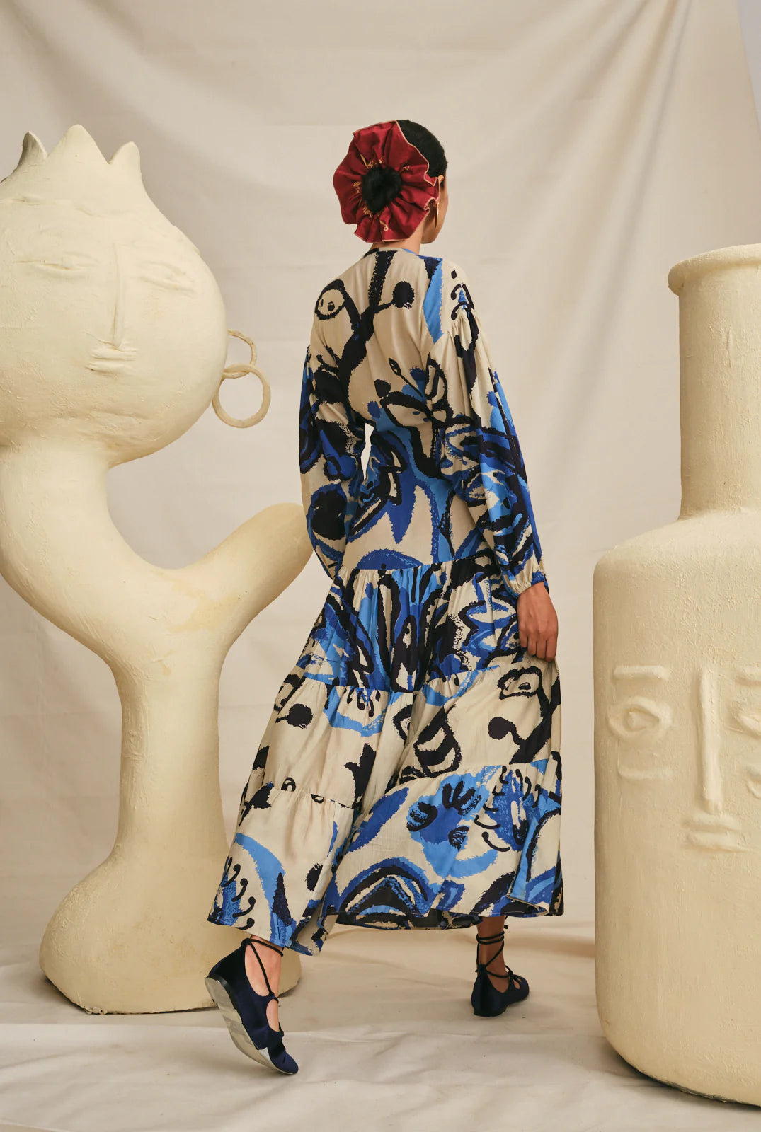 Tulika | Printed Peasant Dress