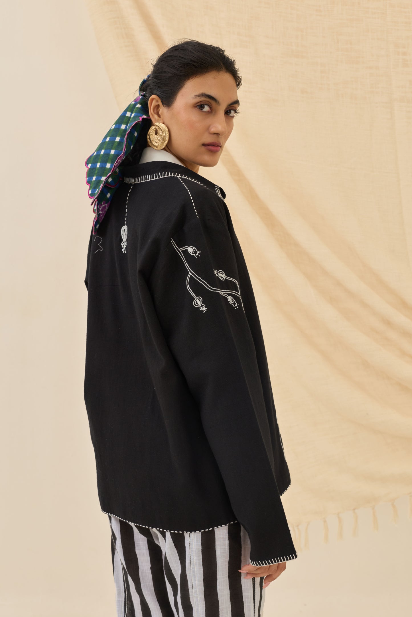 Jugnu | Black Handloom Jacket