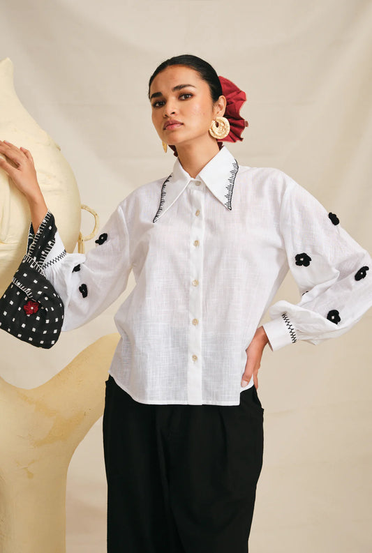 Meso | White Crochet Shirt