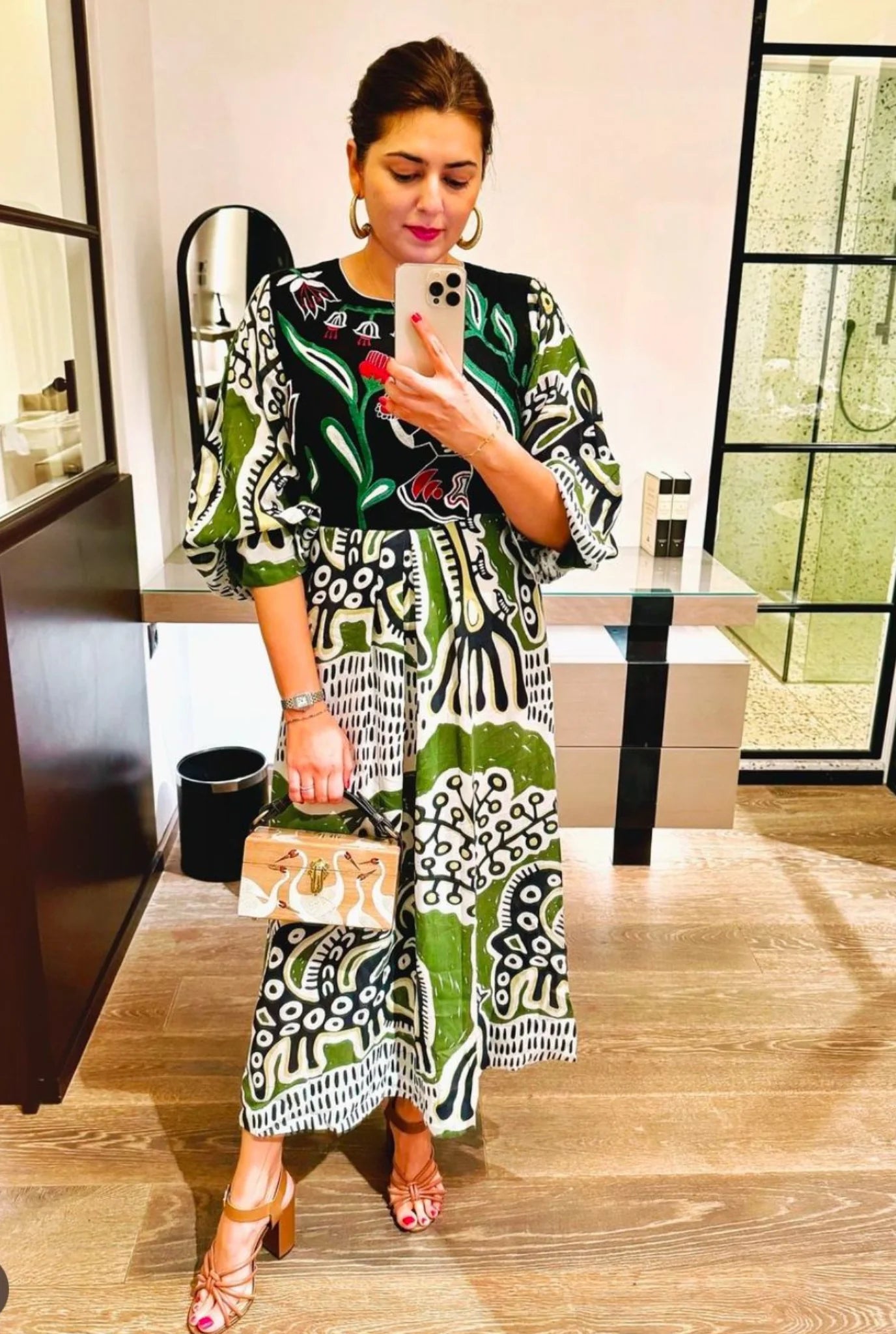 Sohrai | Green Printed Dress