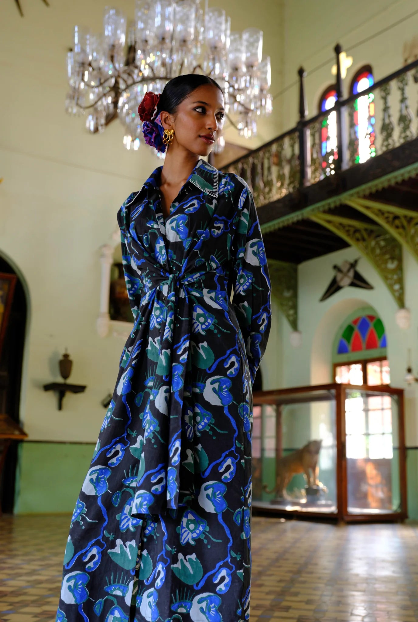 Urrak | Handblock Shirt Dress