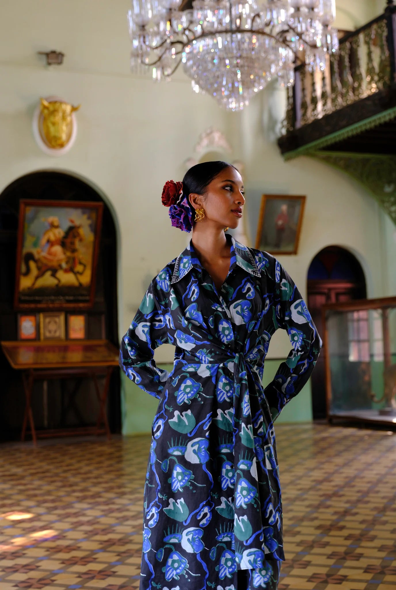 Urrak | Handblock Shirt Dress