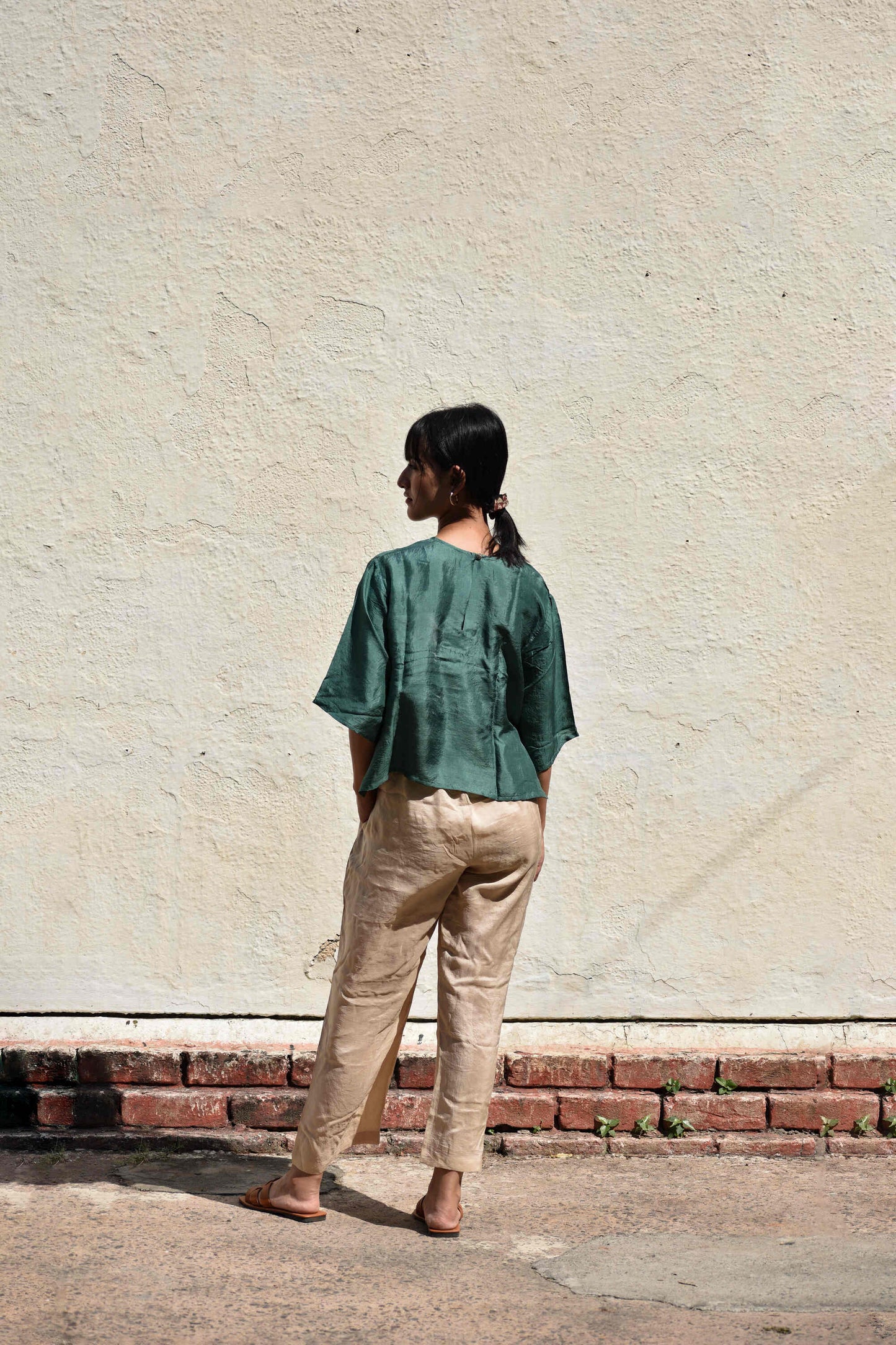 Pleated Green Top