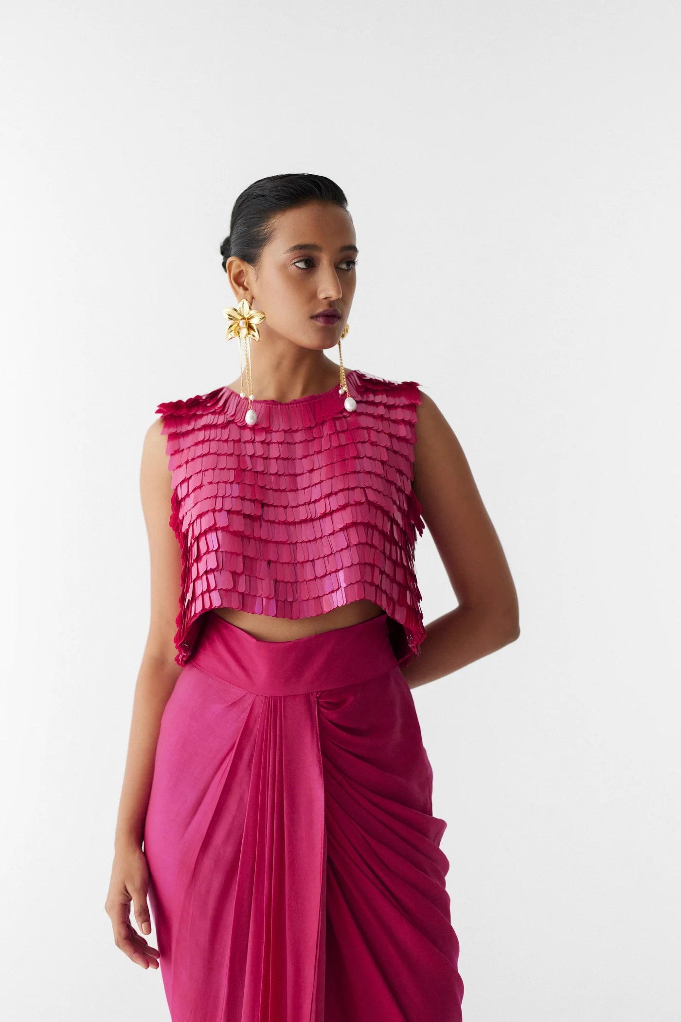 Scarlet | Sequin Blouse & Skirt Set