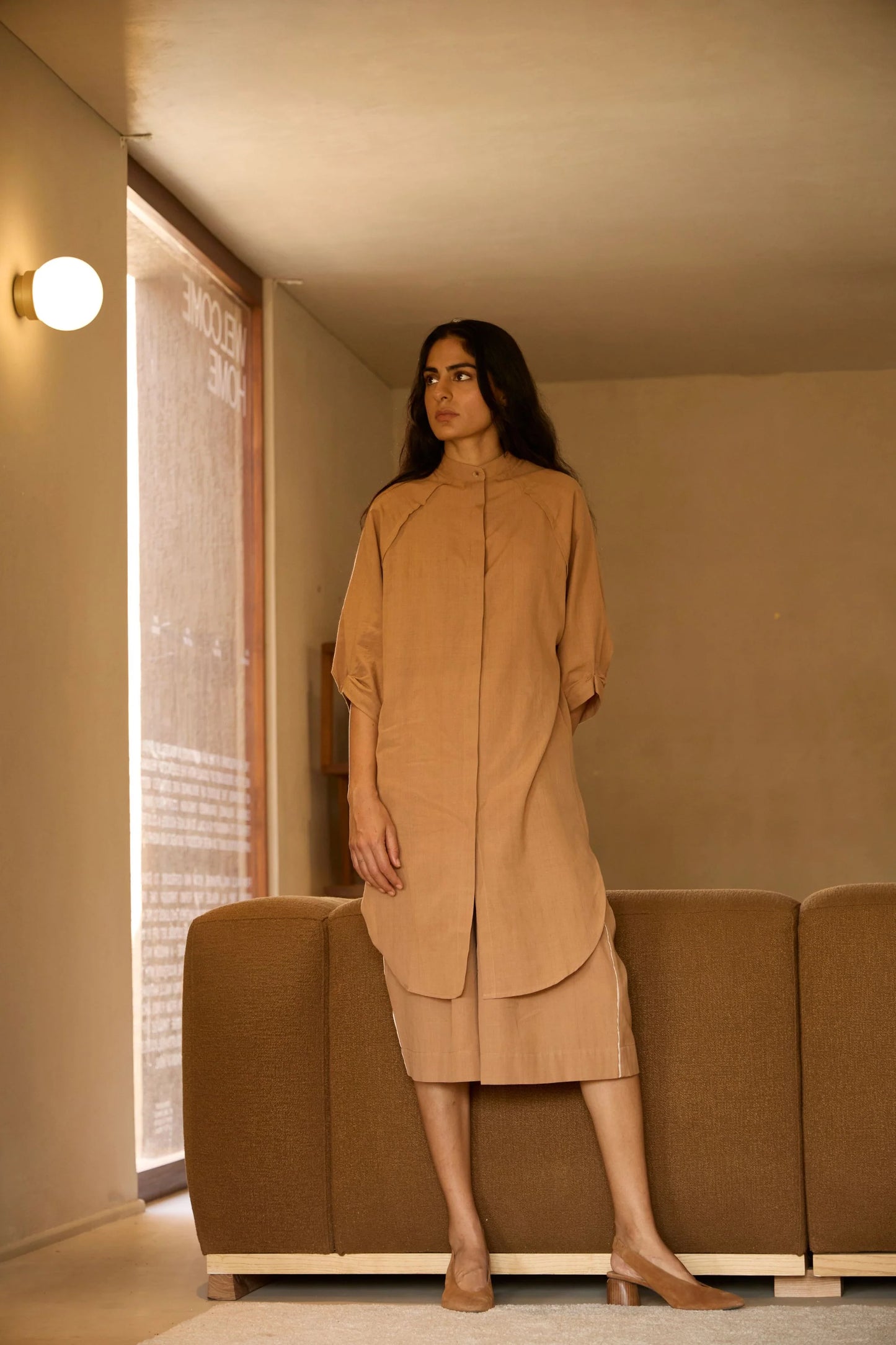 Braboune | Handwoven Brown Co-Ord Set