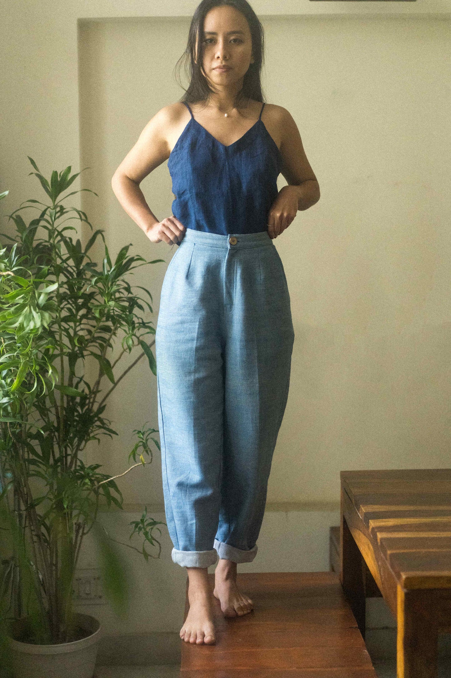 Cerulean | Carrot-Fit Trousers