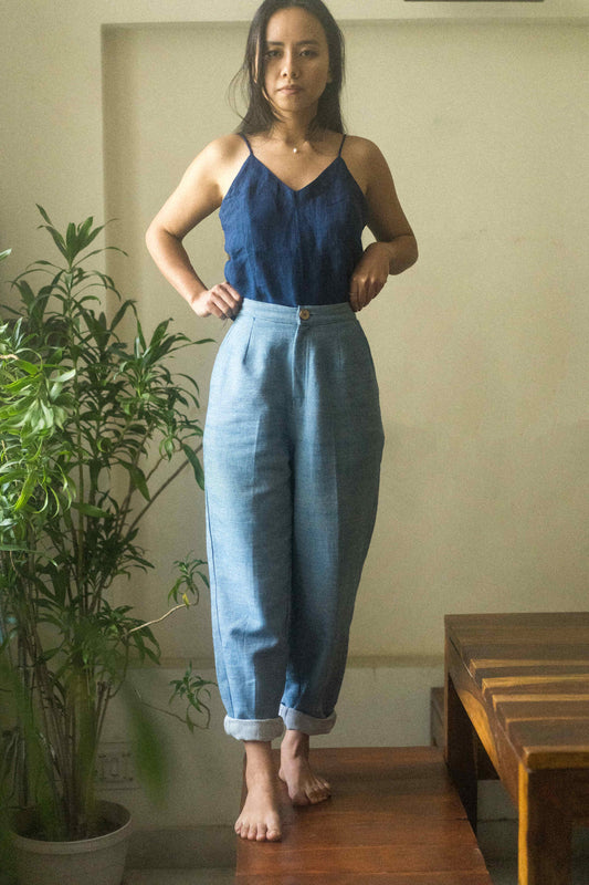 Cerulean | Carrot-Fit Trousers