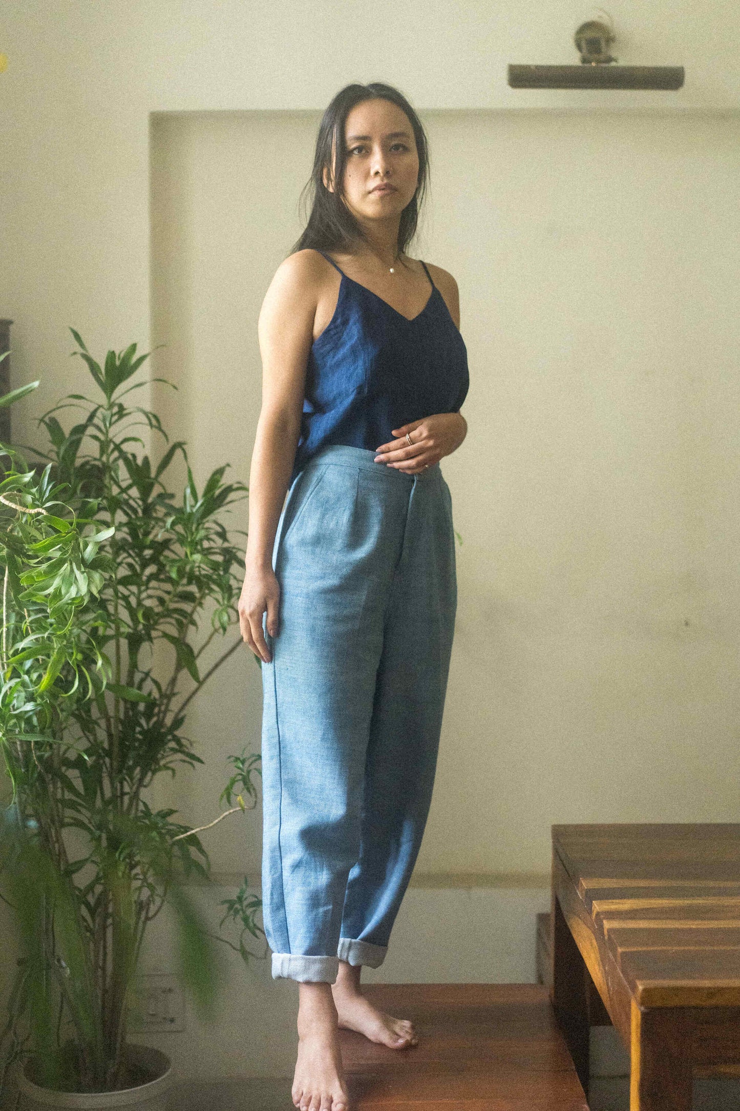 Cerulean | Carrot-Fit Trousers