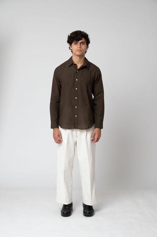 Idar | Regular Collar Brown Shirt