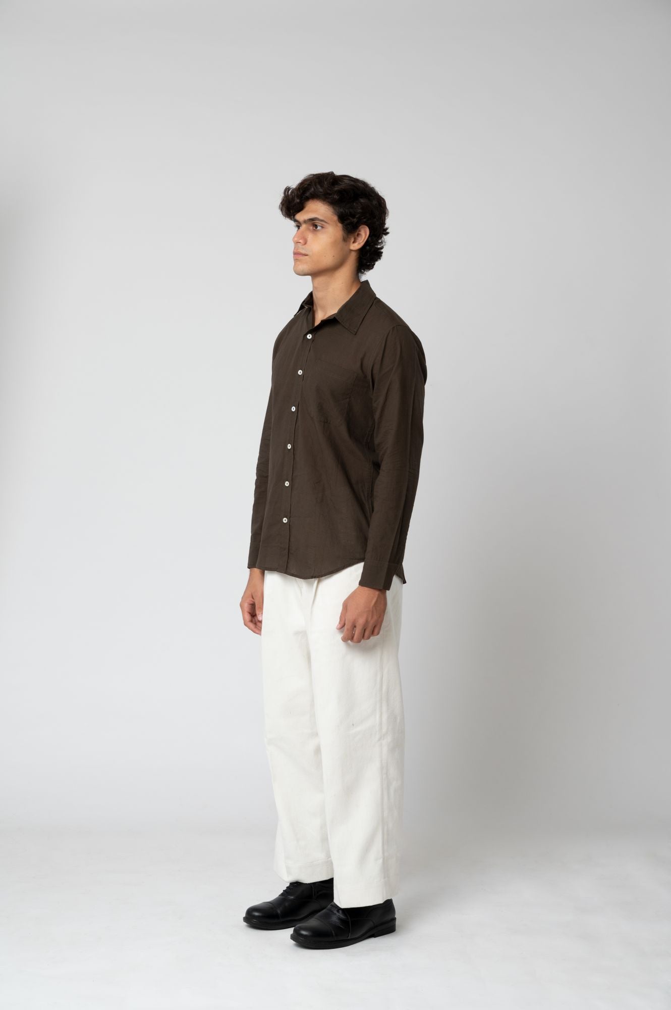 Idar | Regular Collar Brown Shirt