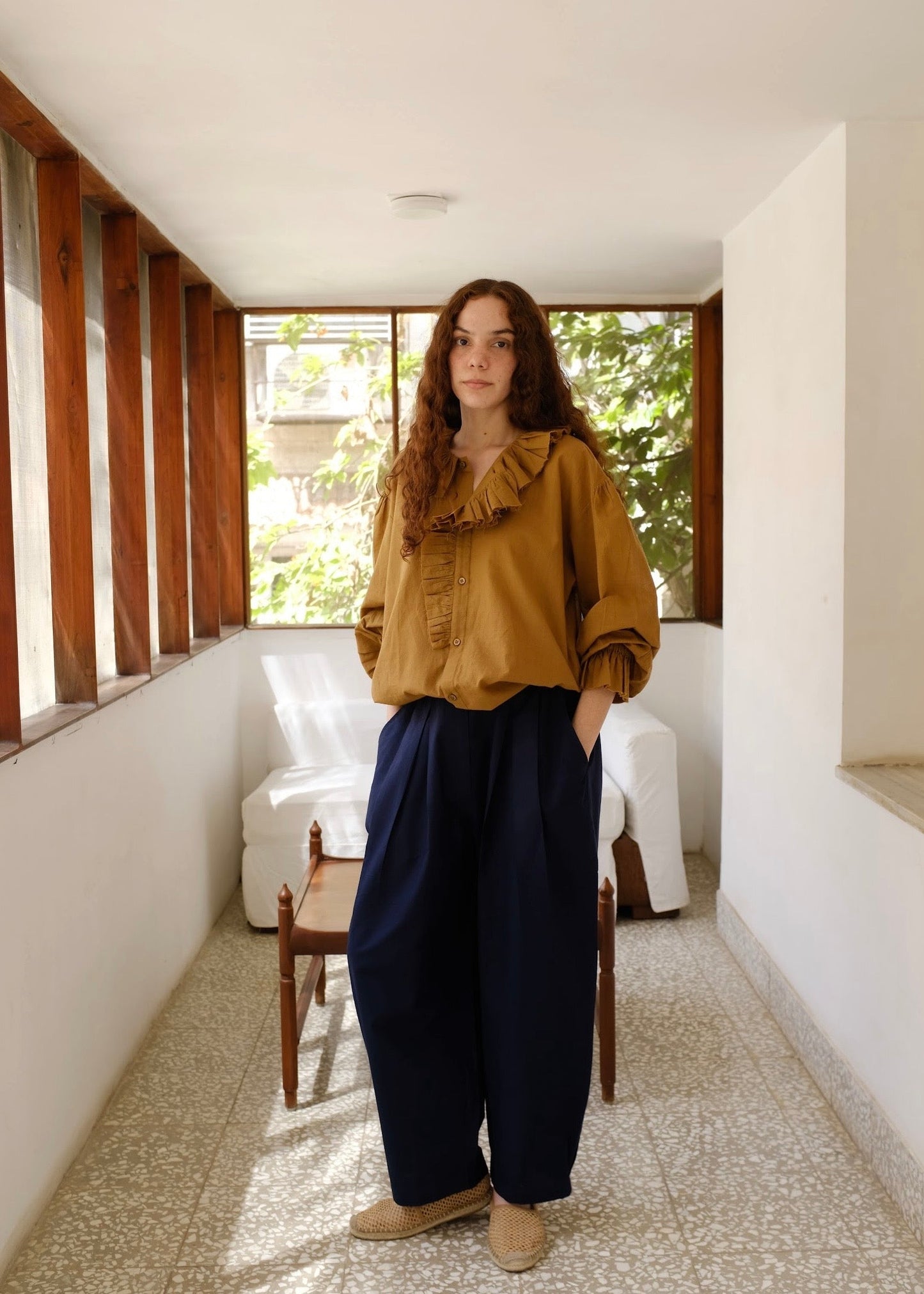 Charlotte | Gold Cotton Top