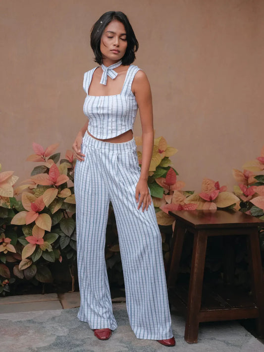 Divy | Double Waisted Wide Leg Trousers