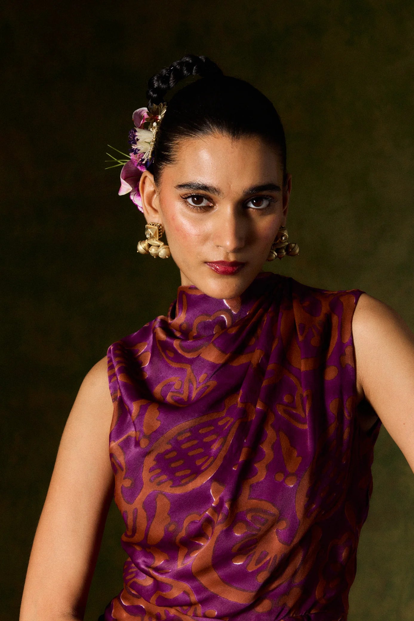 Saanjh | Silk Draped Dress