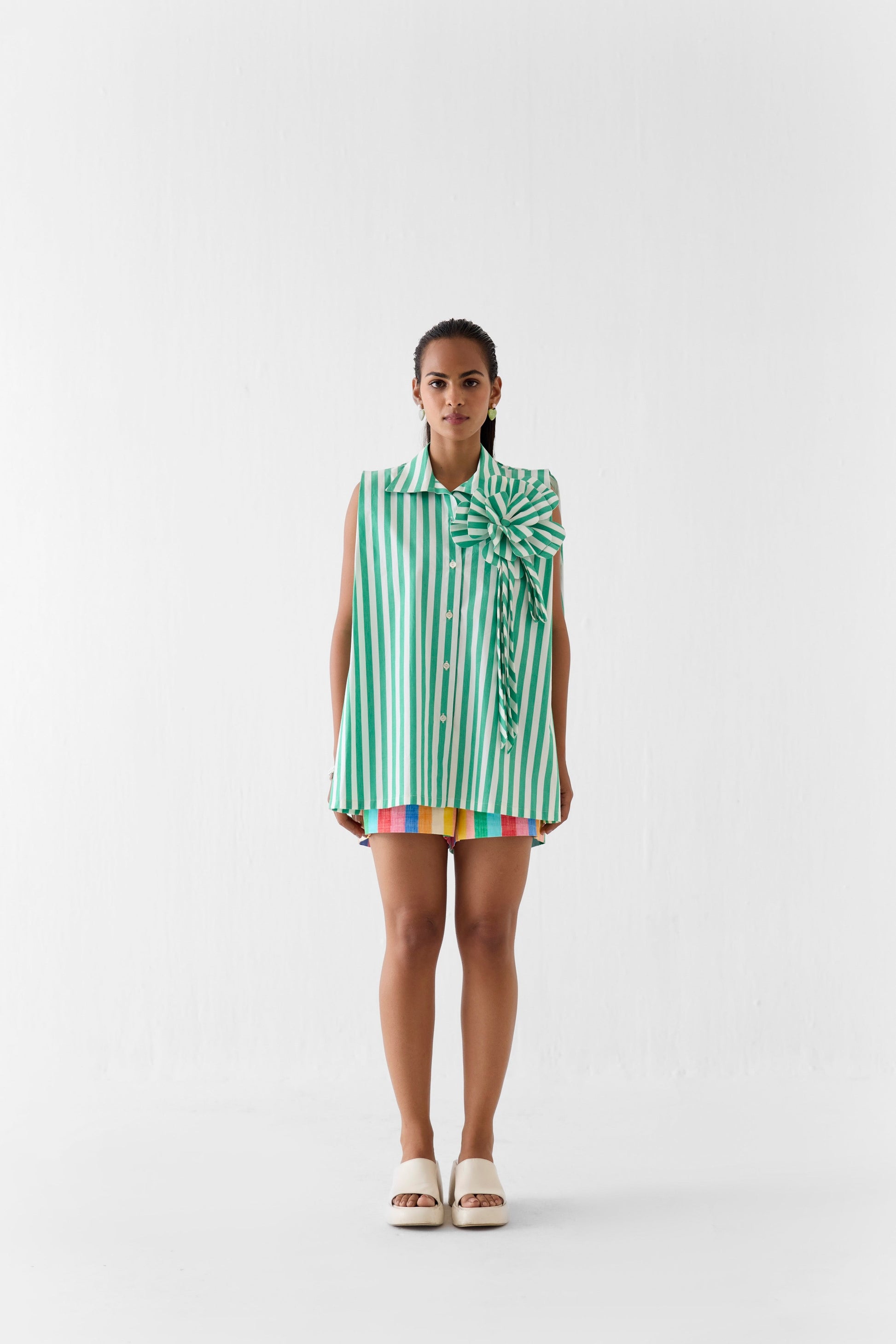 MINT SHIRT WITH FLOWER | SHIRT — image 1