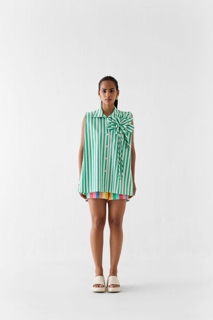 MINT SHIRT WITH FLOWER | SHIRT — image 1