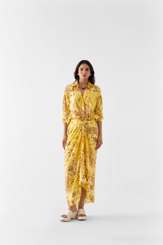 AMBI DRAPED SHIRT DRESS | DRESS — image 1