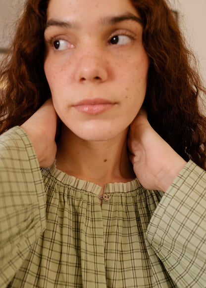 Vienna | Relaxed Smoke Checks Cotton Dress — image 1